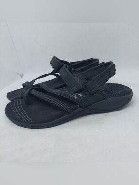 Merrell Strappy Sandals Womens Size 6 Black Hiking Outdoor Travel Summer Shoes